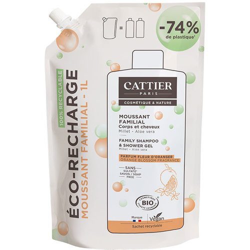 RECARGA GEL DUCHA Y CHAMPÚ FAMILIAR SIN SULFATOS 1L